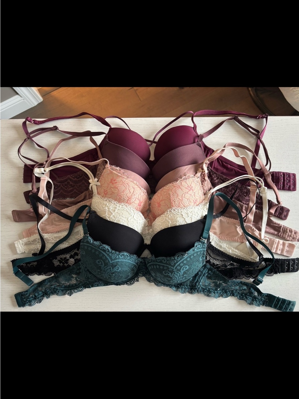 Mixed Lace & Padded Bra Set of 7